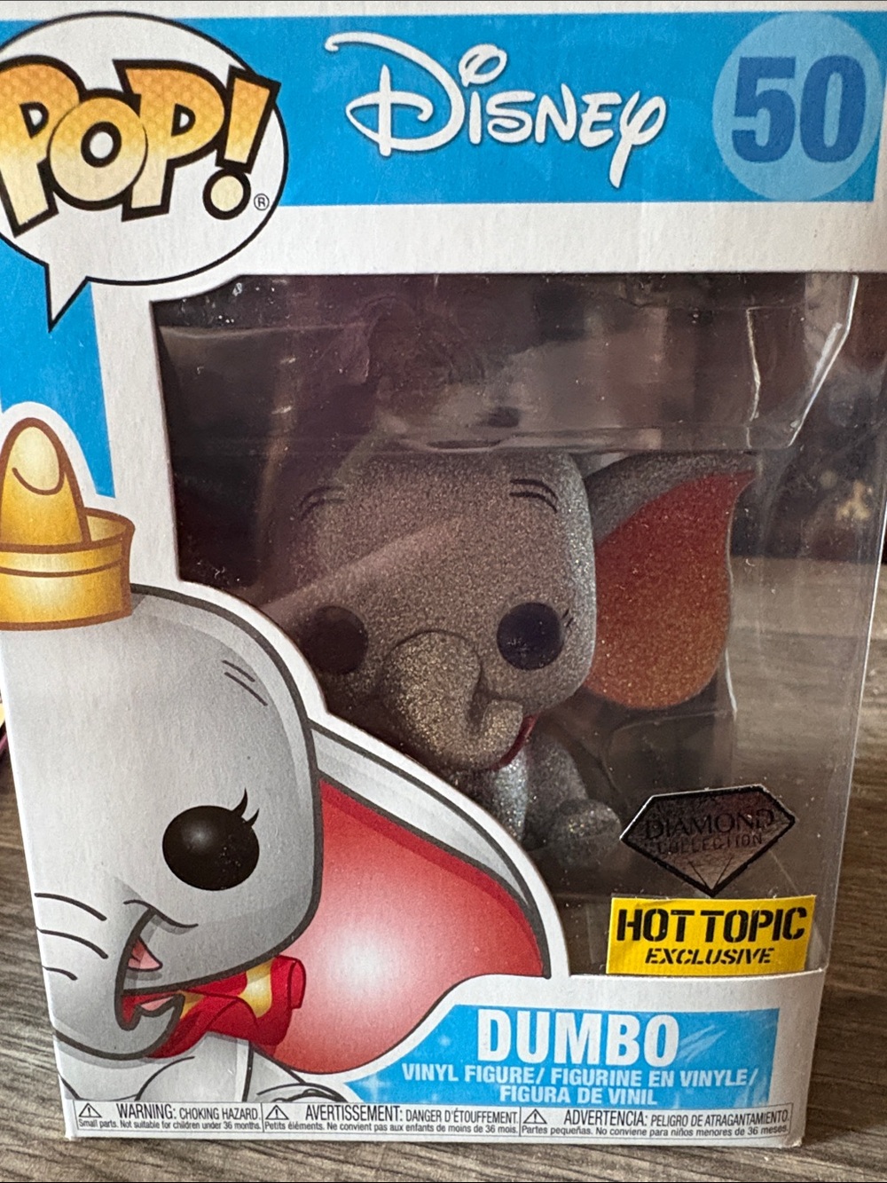 Disney Silver Glitter Dumbo Pop! Vinyl with Pink Ears